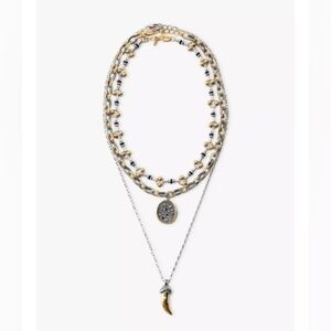 Pack Of 3 Horn Glitter Necklace